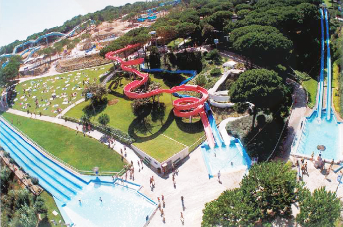 Der Wasserpark aus der Vogelperspektive