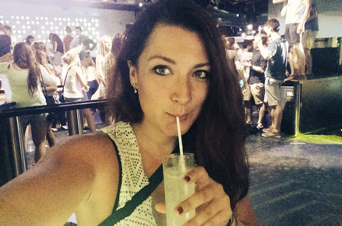 Ein Selfie vor dem Club Bumpers