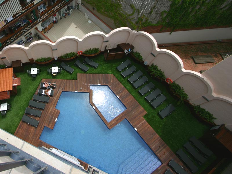 Der Pool aus der Vogelperspektive